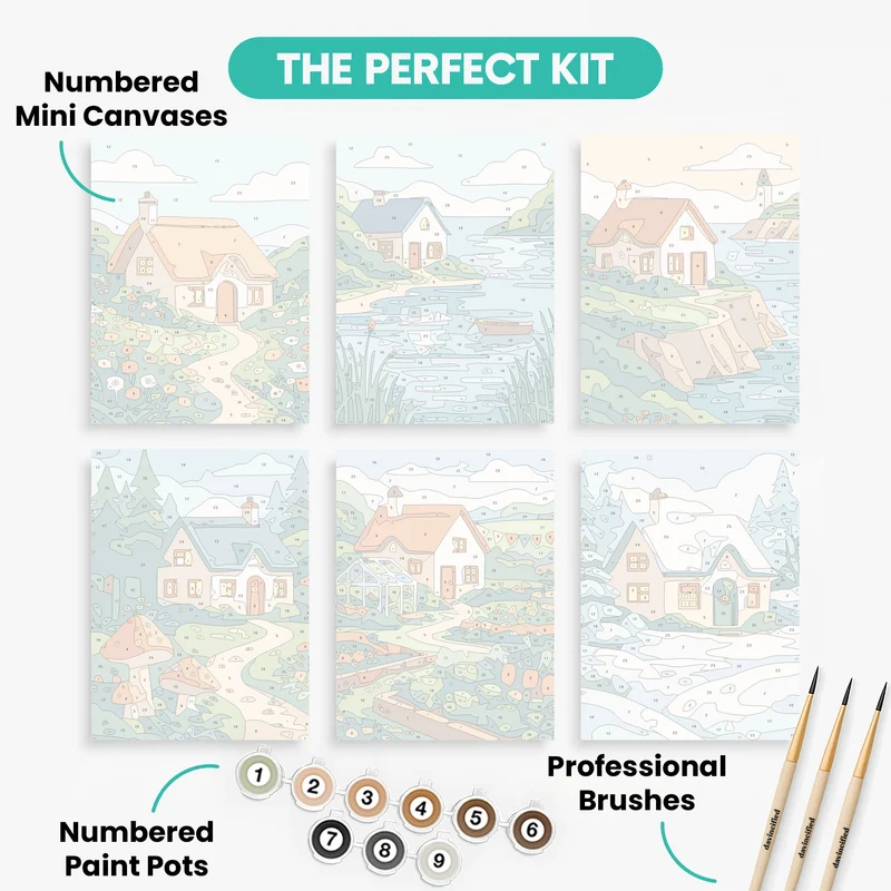 Charming Cottages - Mini Paint by Numbers Set