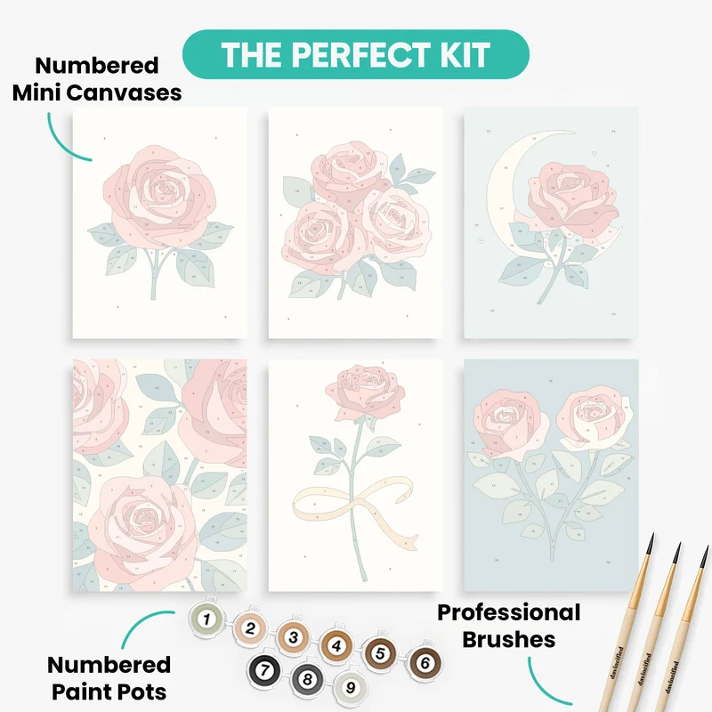 Roses - Mini Paint by Numbers Set