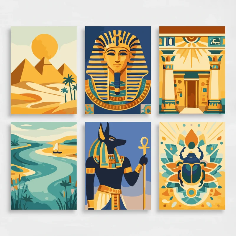 Egyptian Civilization - Mini Paint by Numbers Set
