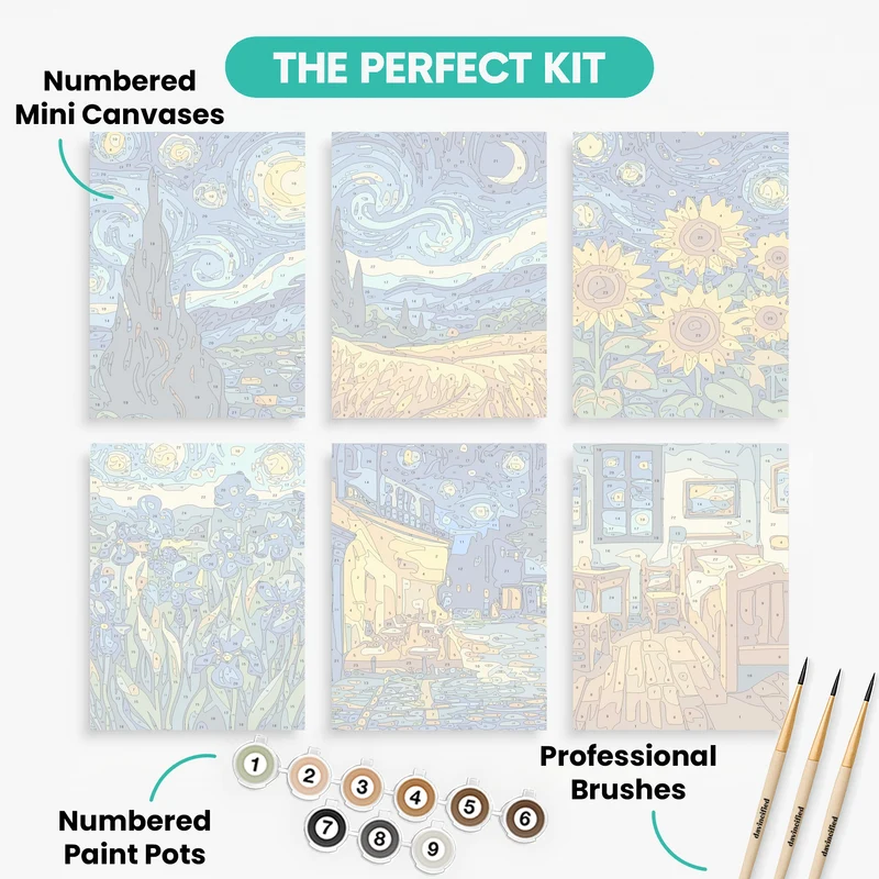 Vincent Van Gogh - Mini Paint by Numbers Set