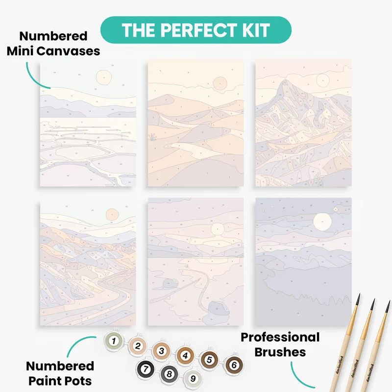 Desert Landscapes - Mini Paint by Numbers Set