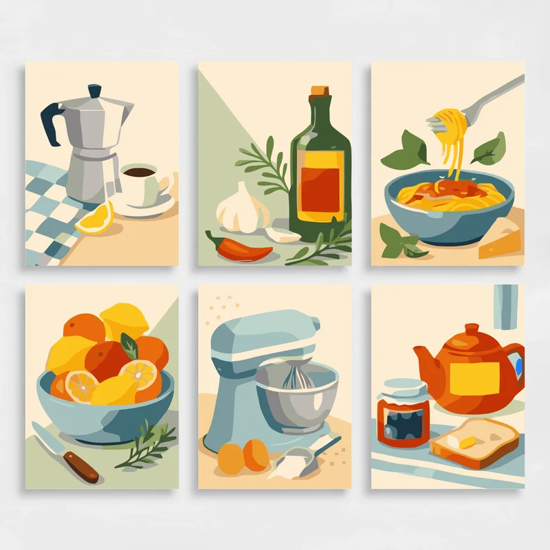 Kitchen Art - Mini Paint by Numbers Set