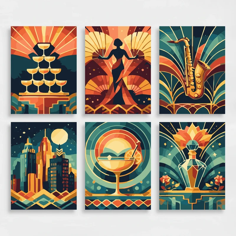 Art Deco - Mini Paint by Numbers Set