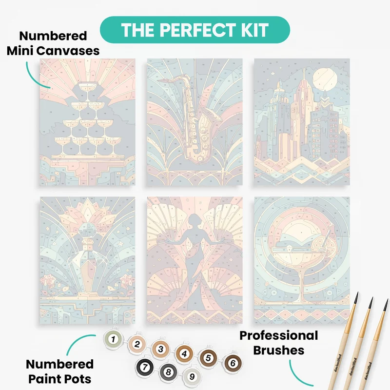 Art Deco - Mini Paint by Numbers Set