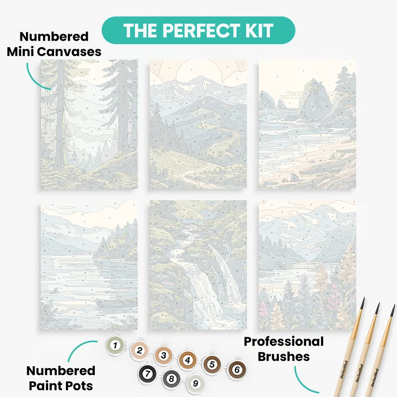 Pacific Northwest Wilderness - Mini Paint by Numbers Set