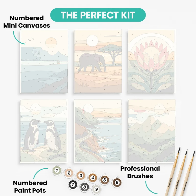 South African Wonders - Mini Paint by Numbers Set