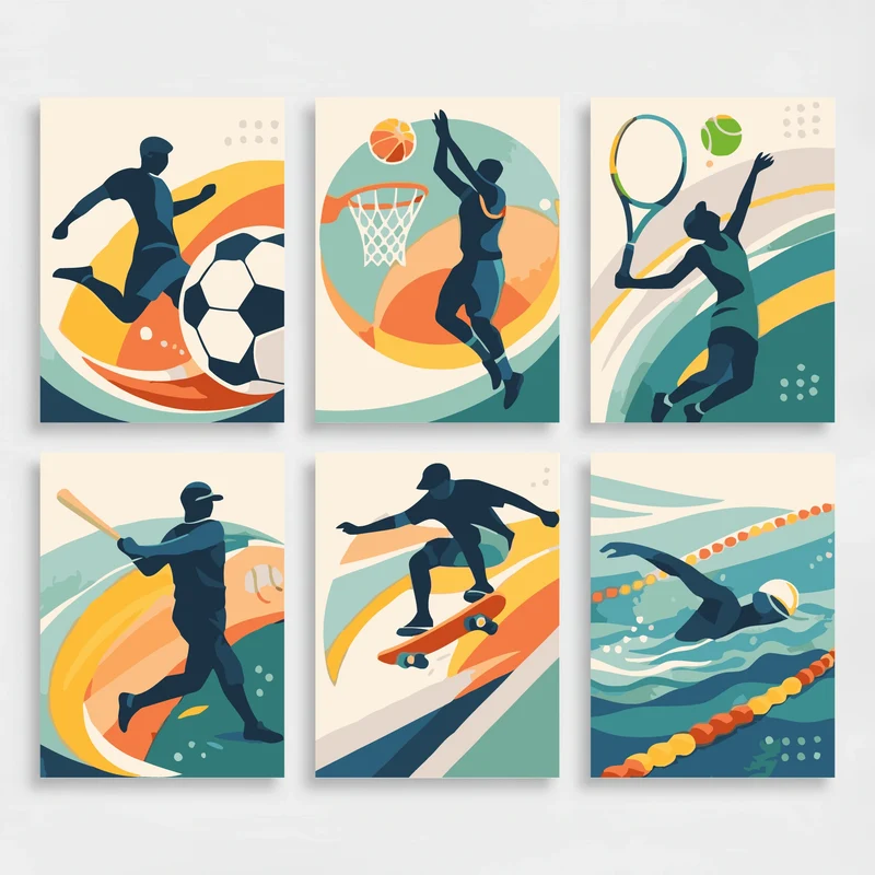 Sport Routine - Mini Paint by Numbers Set