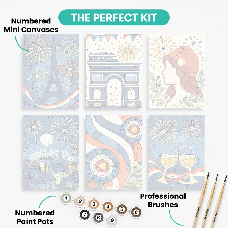 Bastille Day Celebration - Mini Paint by Numbers Set