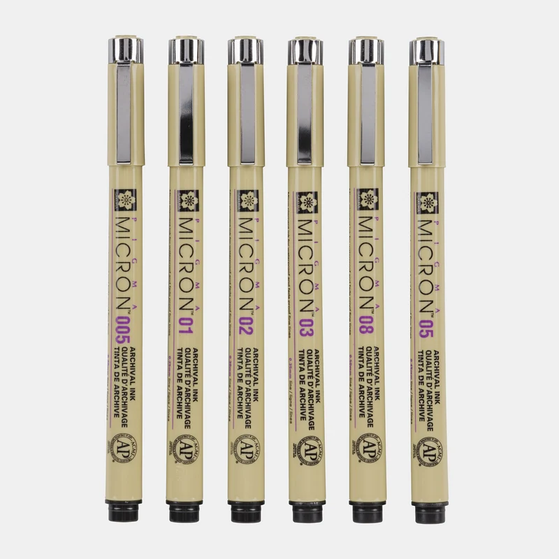 Sakura Pigma Micron 01 Fineliner 0,25 mm 6er-Set
