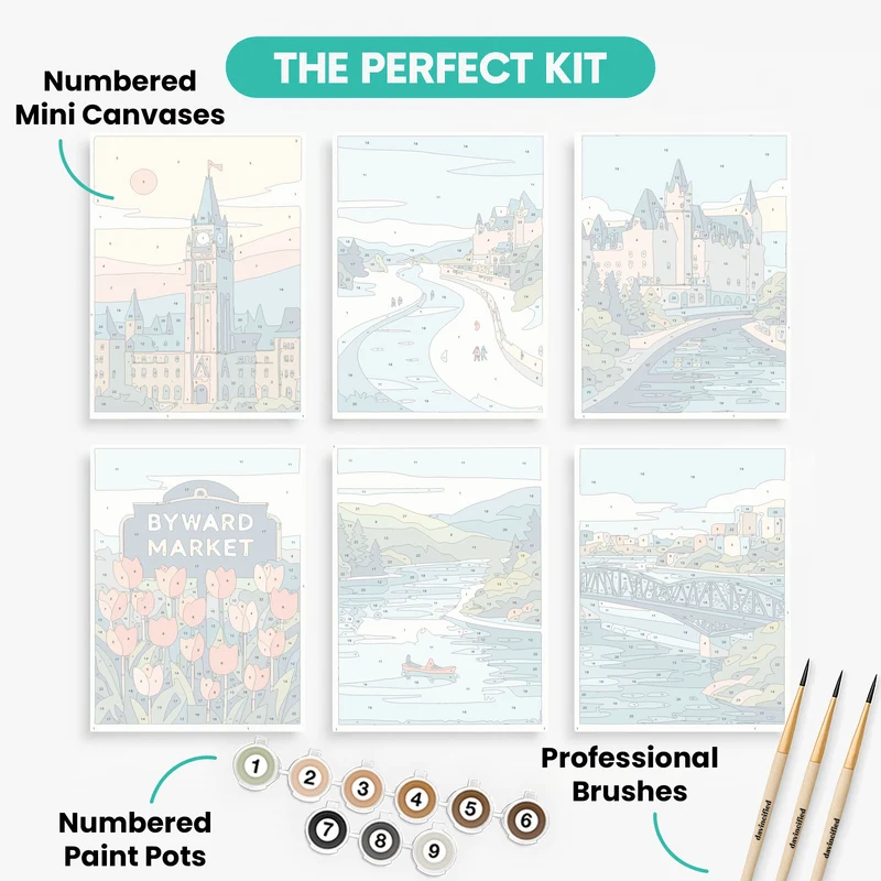 Canadian Landmarks - Mini Paint by Numbers Set
