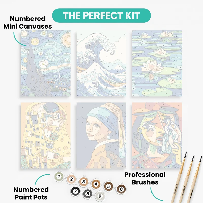 Iconic Masterpieces - Mini Paint by Numbers Set
