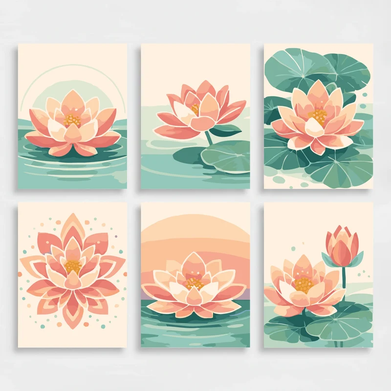 Lotus Serenity - Mini Paint by Numbers Set