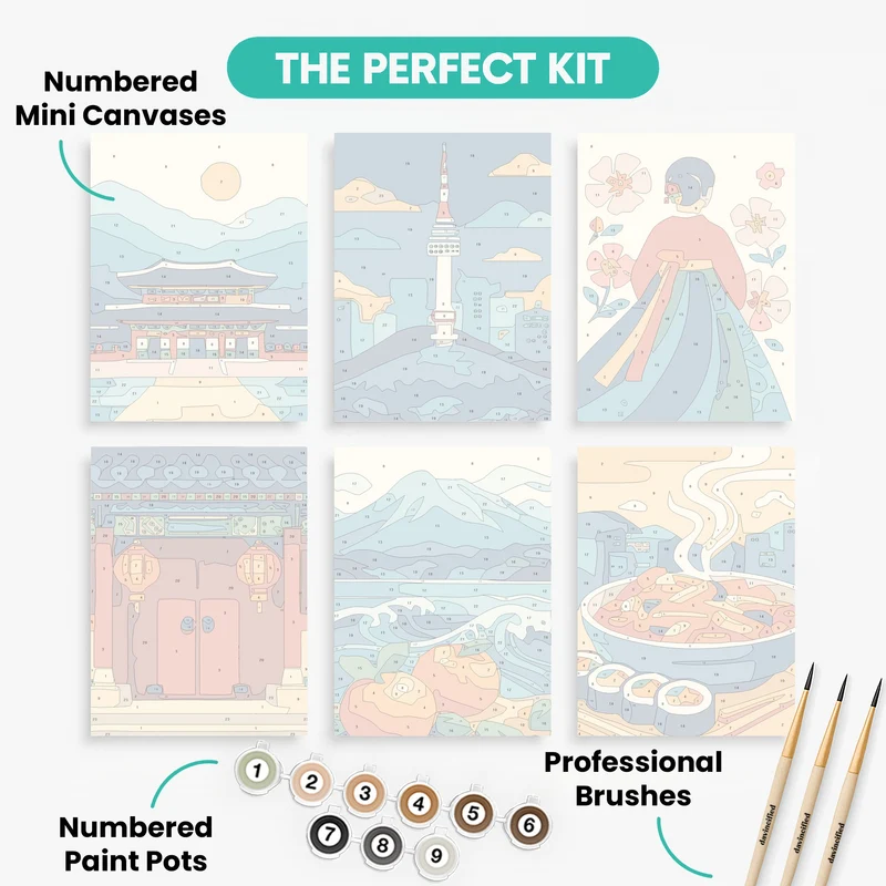 South Korea - Mini Paint by Numbers Set