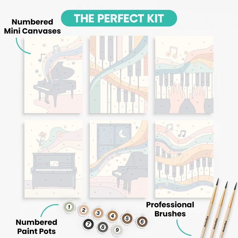 Piano Harmony - Mini Paint by Numbers Set