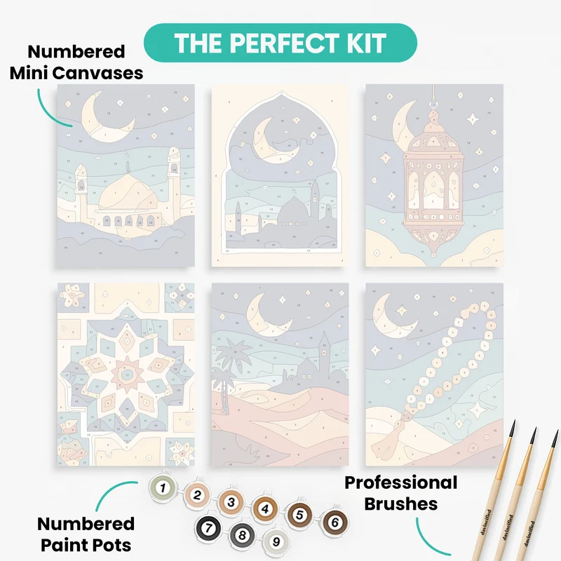 Islamic Night - Mini Paint by Numbers Set