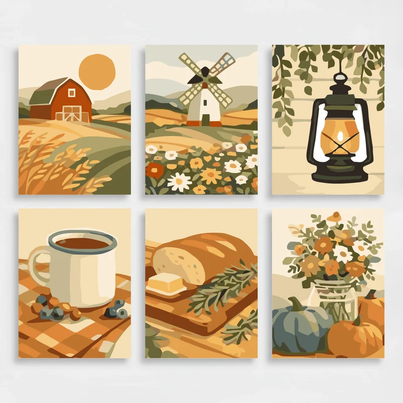 Harvest Homestead - Mini Paint by Numbers Set