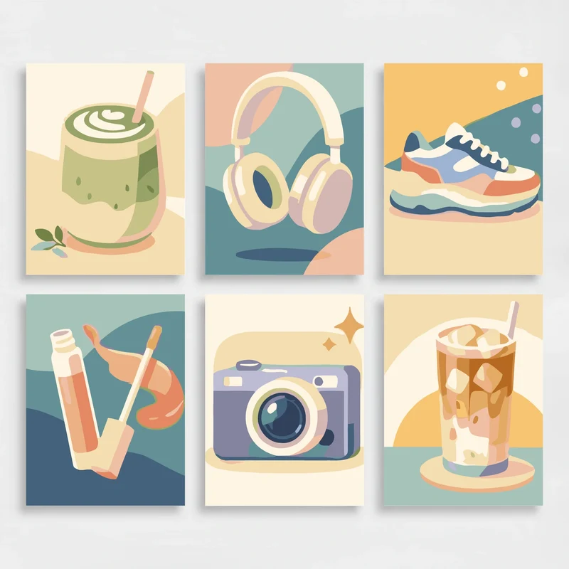 Modern Lifestyle Essentials - Mini Paint by Numbers Set