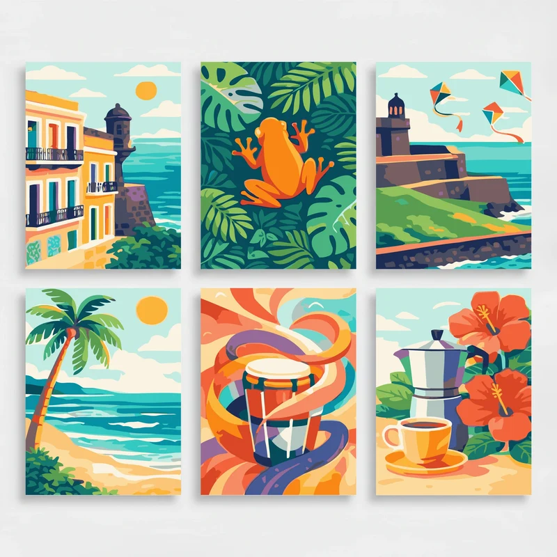 Puerto Rico - Mini Paint by Numbers Set