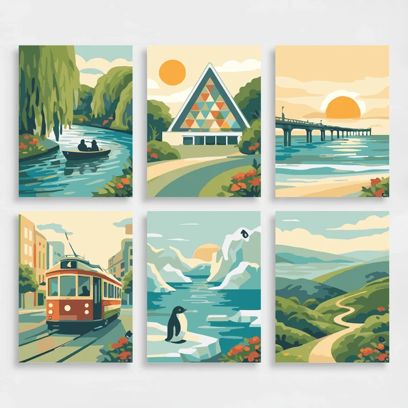 Scenic Destinations - Mini Paint by Numbers Set