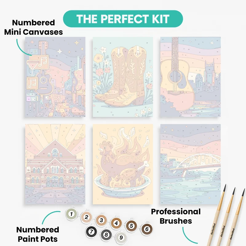 Nashville - Mini Paint by Numbers Set
