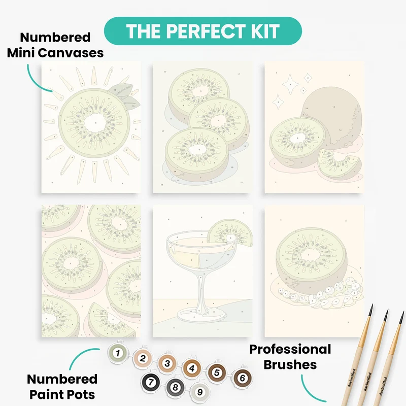 Kiwis - Mini Paint by Numbers Set