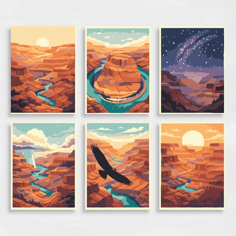 Grand Canyon National Park - Mini Paint by Numbers Set