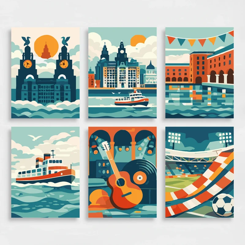 Liverpool Landmarks - Mini Paint by Numbers Set