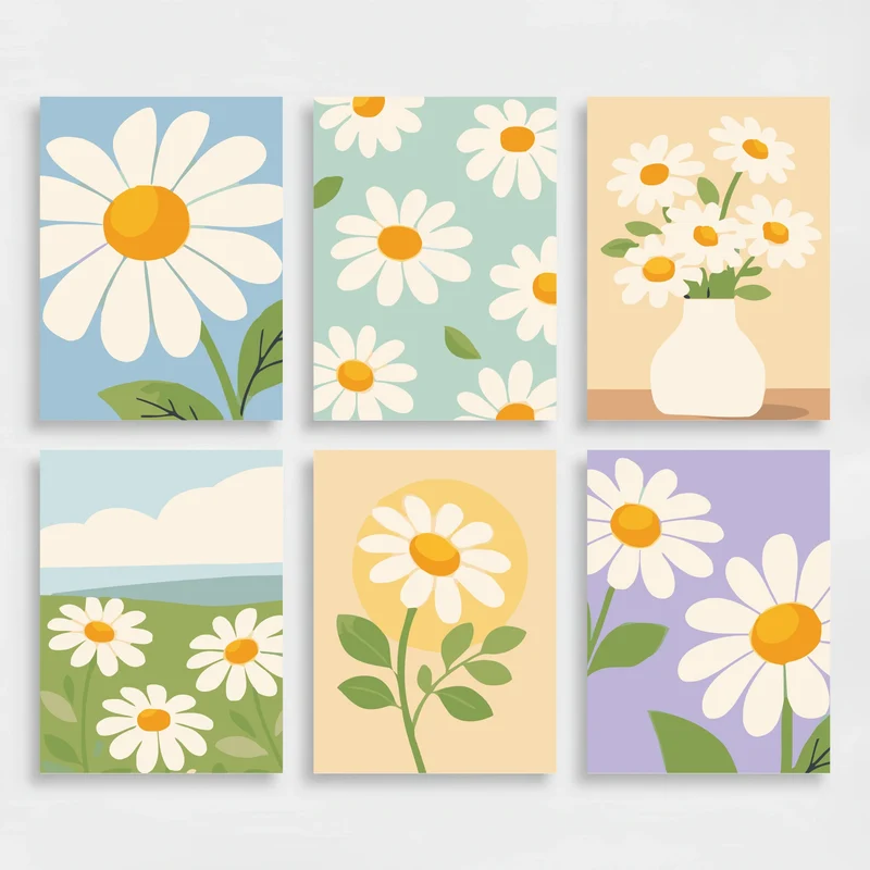 Daisies - Mini Paint by Numbers Set