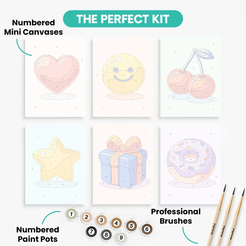 Emoji Fun Collection - Mini Paint by Numbers Set