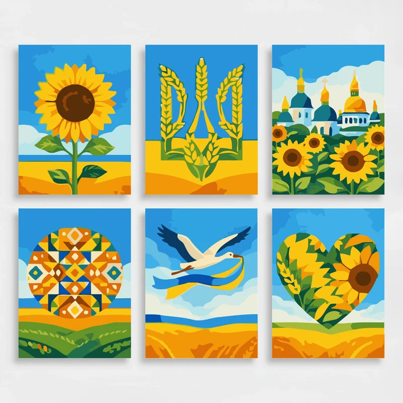 Ukrainian Heritage - Mini Paint by Numbers Set