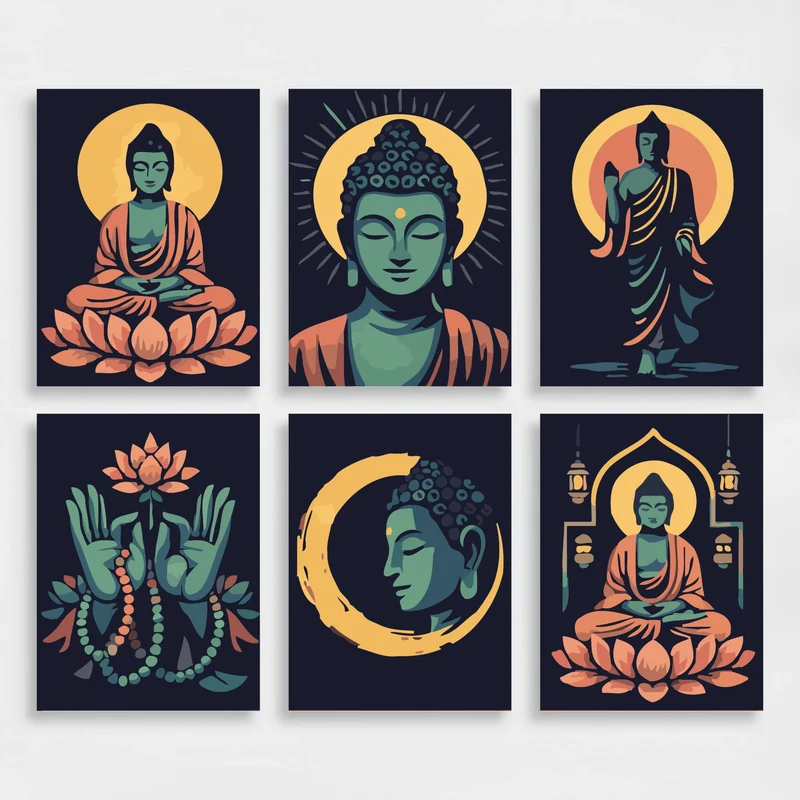 Serenity Buddha - Mini Paint by Numbers Set