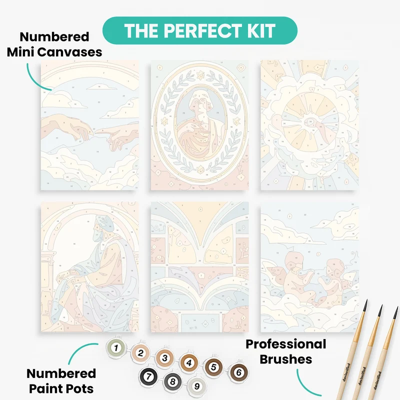 Divine Renaissance - Mini Paint by Numbers Set