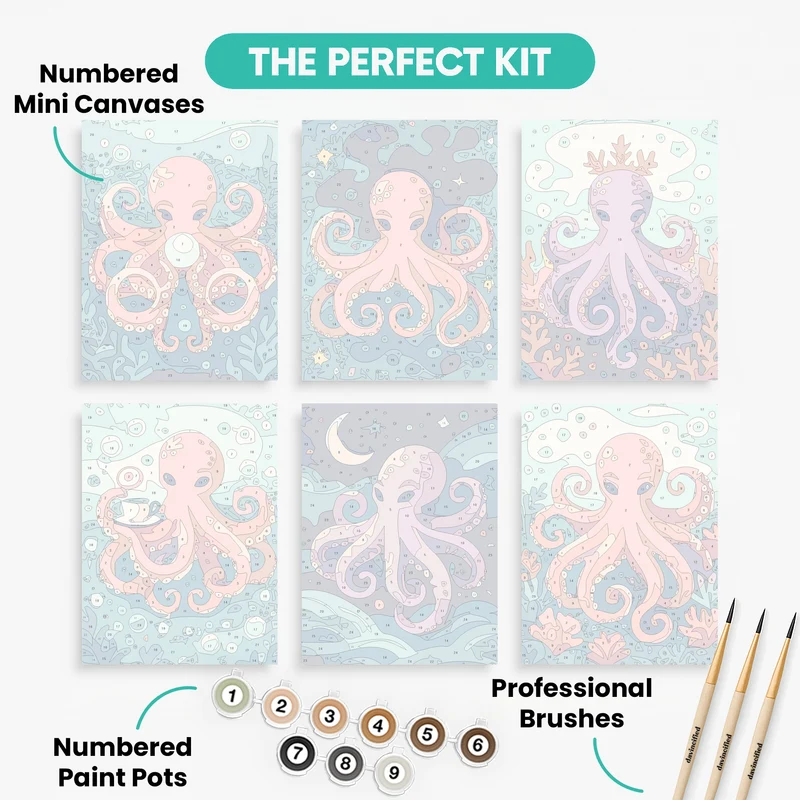 Octopus - Mini Paint by Numbers Set