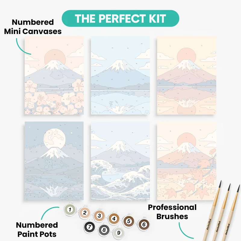 Mount Fuji - Mini Paint by Numbers Set