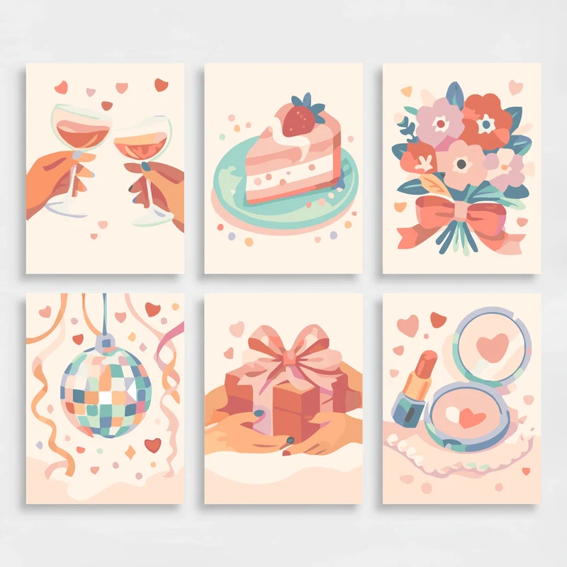 Galentines Day - Mini Paint by Numbers Set