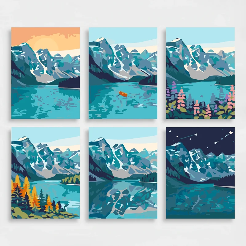 Lake Moraine - Mini Paint by Numbers Set