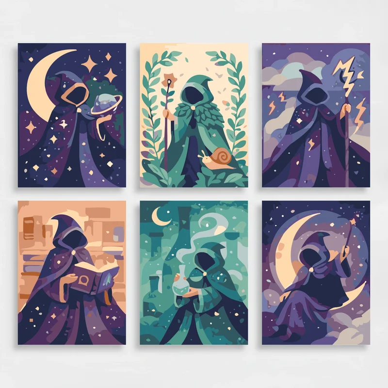 Mystic Wizards - Mini Paint by Numbers Set
