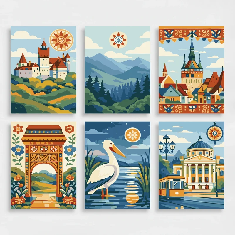 Romania - Mini Paint by Numbers Set