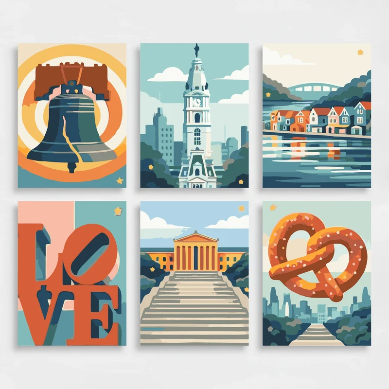 Philadelphia - Mini Paint by Numbers Set