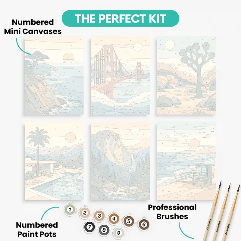 California - Mini Paint by Numbers Set