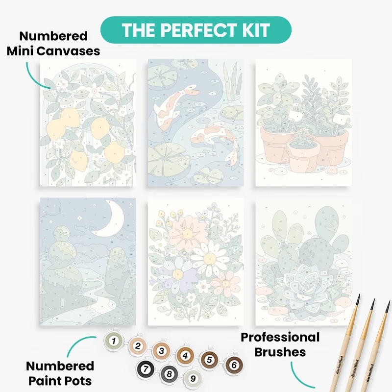 Gardens - Mini Paint by Numbers Set