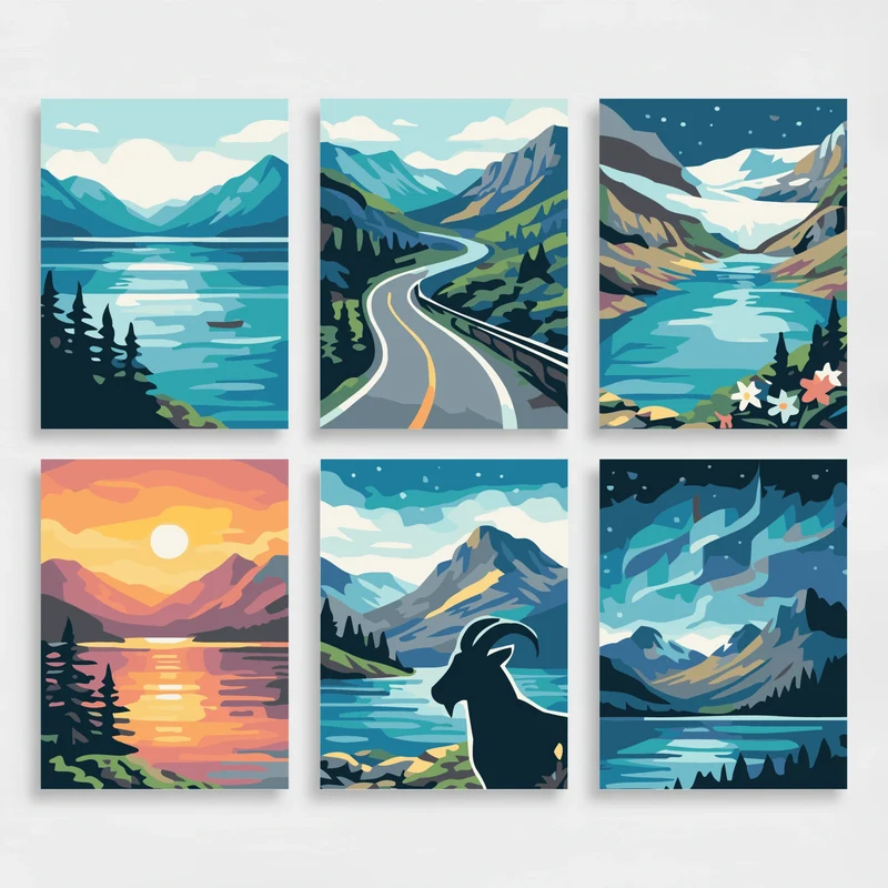 Mountain Majesty - Mini Paint by Numbers Set