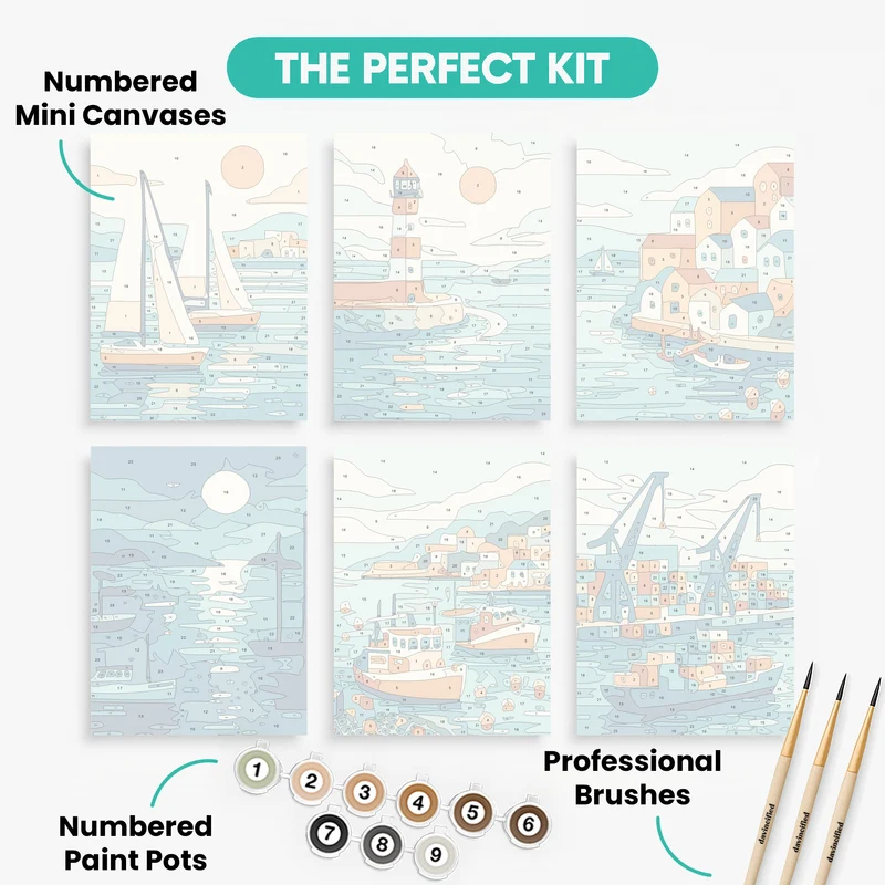 Harbors - Mini Paint by Numbers Set