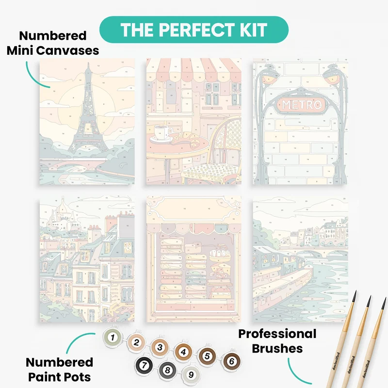 Paris - Mini Paint by Numbers Set
