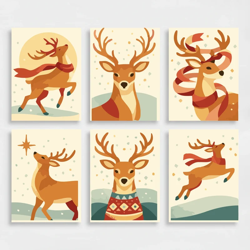 Reindeer - Mini Paint by Numbers Set