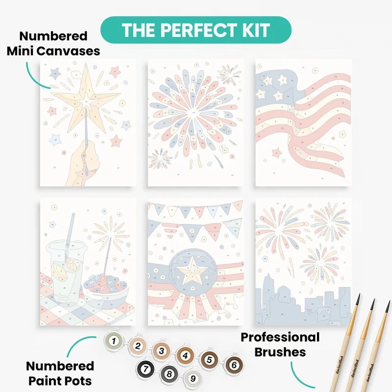 Patriotic Celebration - Mini Paint by Numbers Set