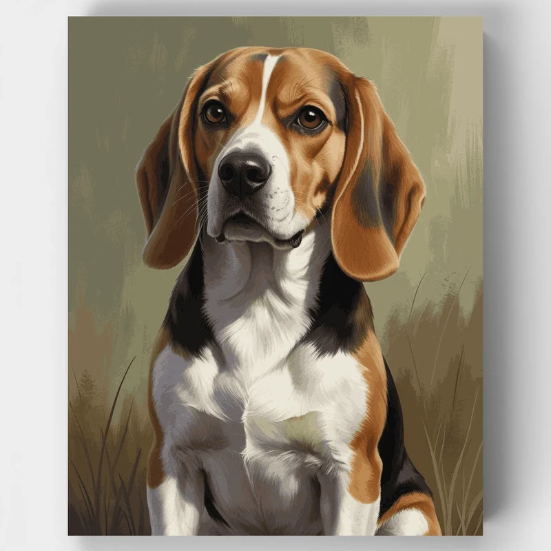 Classic Beagle Field Portrait - Paint by Numbers Kit
