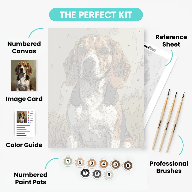 Classic Beagle Field Portrait - Paint by Numbers Kit