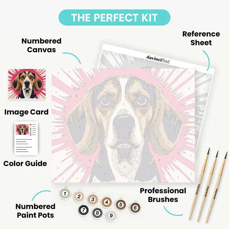Pop Art Beagle Portrait - Paint by Numbers Kit