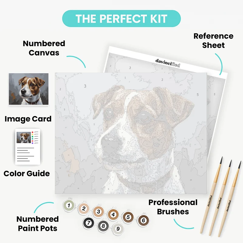 Cheerful Jack Russell Terrier - Paint by Numbers Kit